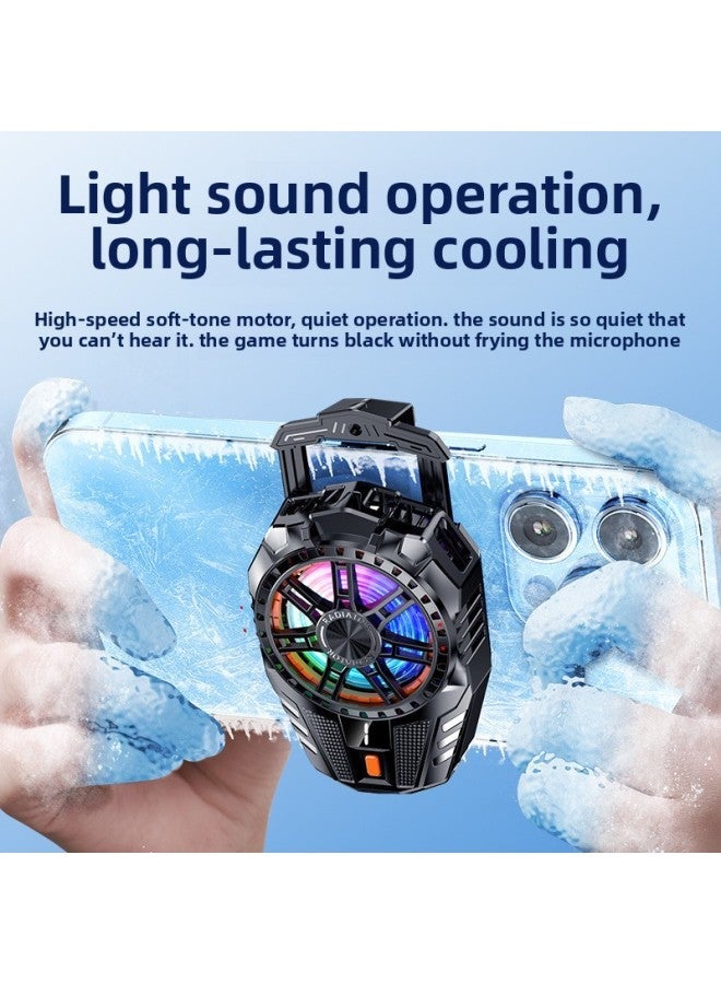 X119 Mobile Phone Radiator Semiconductor Refrigeration Mute Noise Small Plug-in Digital Display Three-gear Back Clip-Color:Black-digital - Image 5
